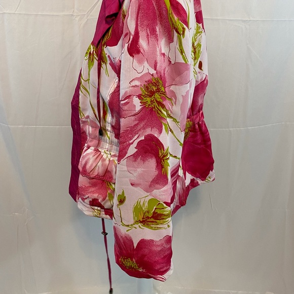 Vintage reversible pink button jacket floral solid - Picture 7 of 15